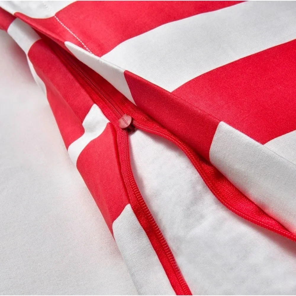 Ikea BUSENKEL Twin Duvet Cover and Pillowcase Circus Pattern Red/White New